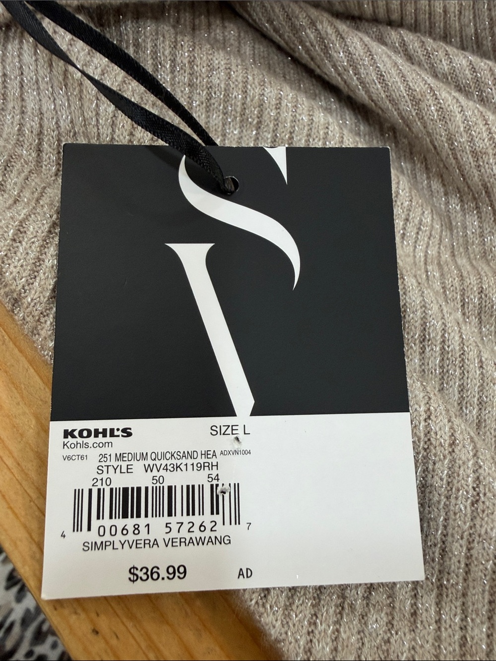 Simply Vera Vera Wang Women’s Sz L Cream Cowl-Neck Poncho Sweater NWT - Picture 9 of 9